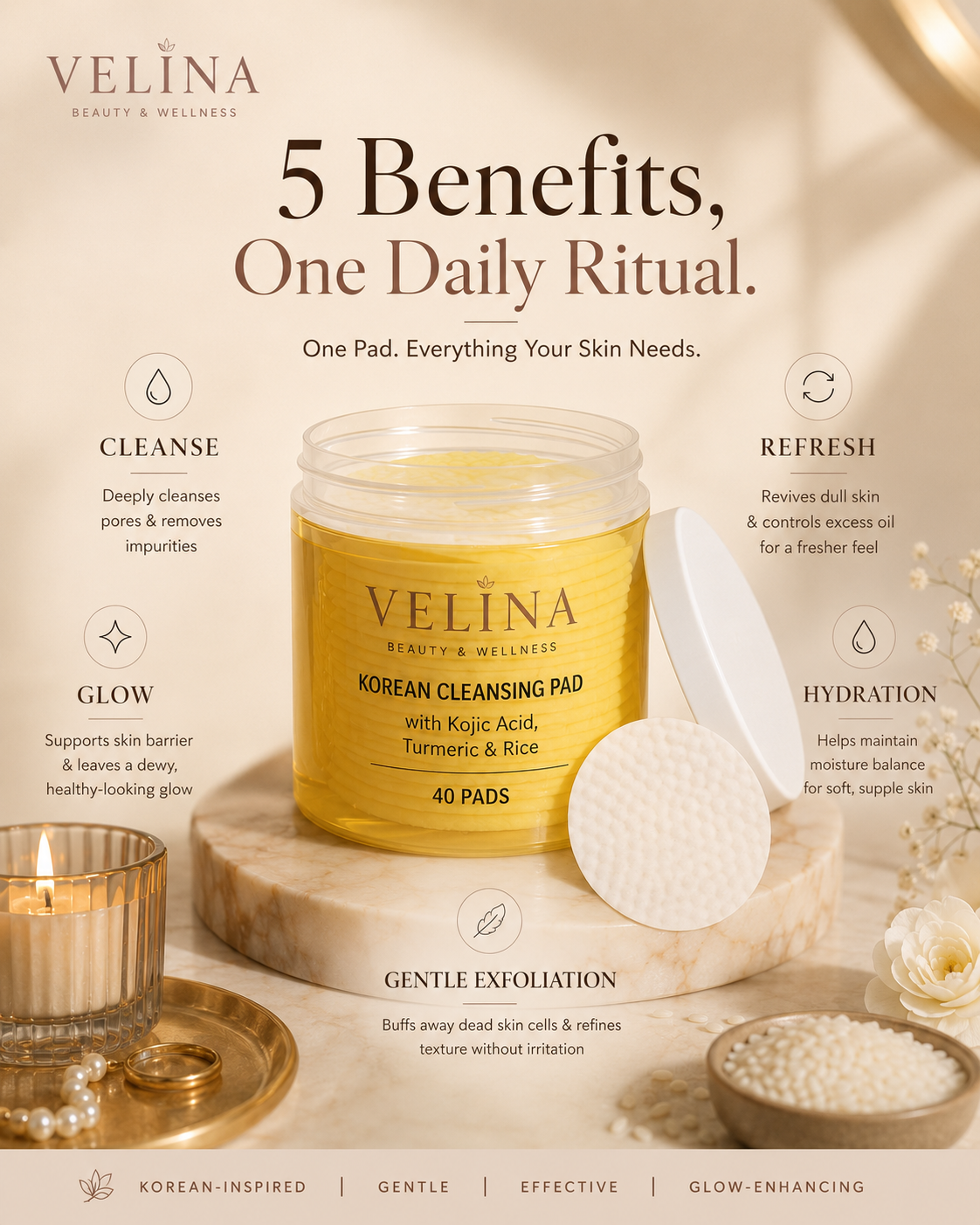 VELINA Glow Reset Cleansing Pads